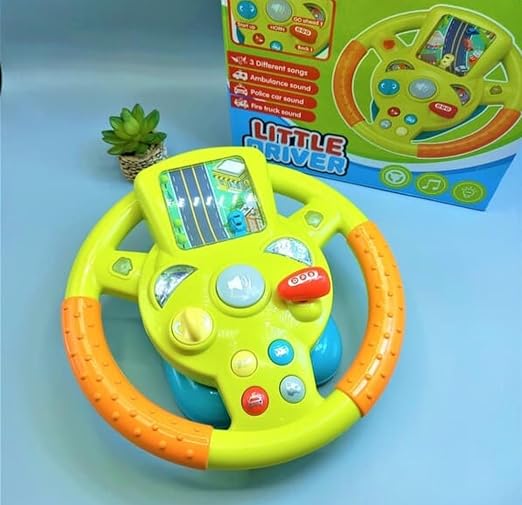 Kids Electric Early Education Simulation Steering Wheel Toy Multifunctional High Simulation Car Driving