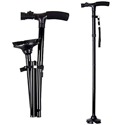 Ohuhu Folding Walking Cane Walking Stick With Adjustable LED Lights Carrying Bag For Men / Women