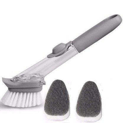 Medium White Liquid Dispenser Kitchen Cleaning Brush